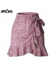 Aproms Multi nadruk w kropki minispódniczki damskie letnie wzburzyć wysokiej talii muszka spódnica damska Streetwear smukłe u do