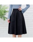 Neophil kobiety Suede spódnica midi z wysokim stanem 2020 lato w stylu Vintage elastyczna damska linia czarna zielona Flare modn