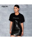 FQLWL Faxu lateksowa Pu skórzana spódnica dla kobiety zamek czarny/wysokiej zwężone/spódnice ołówkowe kobiet jesień Wrap Sexy Mi