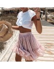 Simplee casualowa polka dot mini spódniczka damska wysoka talia linia koreański frędzelek różowa spódnica letnia Sexy wzburzyć p