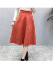 Neophil kobiety Suede spódnica midi z wysokim stanem 2020 lato w stylu Vintage elastyczna damska linia czarna zielona Flare modn