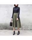 Neophil kobiety Suede spódnica midi z wysokim stanem 2020 lato w stylu Vintage elastyczna damska linia czarna zielona Flare modn