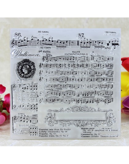 YLCS116 muzyki silikonowa przezroczysta znaczki do scrapbookingu album diy robienie kartek dekoracji wytłaczanie rękodzieło piec