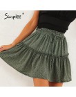 Simplee casualowa polka dot mini spódniczka damska wysoka talia linia koreański frędzelek różowa spódnica letnia Sexy wzburzyć p