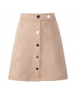 Neophil 2020 lato kobiety Suede przycisk Mini styl Vintage linia spódnice wysokiej talii czarna owijka panie krótka spódniczka T