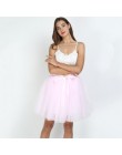 7 warstwowe 50cm Tutu tiulowe spódnice damskie wysokiej talii huśtawka Dolly suknia podkoszulek Mesh lato spódnica trzy czwarte 