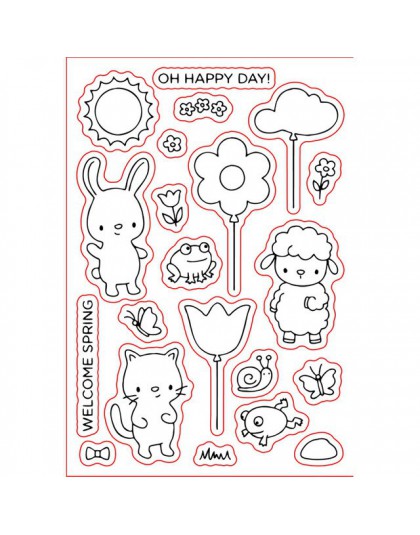 4*6inch ME słonie króliki Piggy Monkey Tiger Lion Transparent Stamp wyczyść znaczki dla DIY papier do scrapbookingu robienie kar