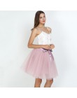 7 warstwowe 50cm Tutu tiulowe spódnice damskie wysokiej talii huśtawka Dolly suknia podkoszulek Mesh lato spódnica trzy czwarte 