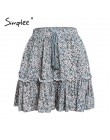 Simplee casualowa polka dot mini spódniczka damska wysoka talia linia koreański frędzelek różowa spódnica letnia Sexy wzburzyć p