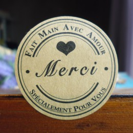 102 sztuk Merci Kraft naklejka uszczelniająca francuski dziękuję przed faktem główne Avec Amour DIY wielofunkcyjny papier etykie