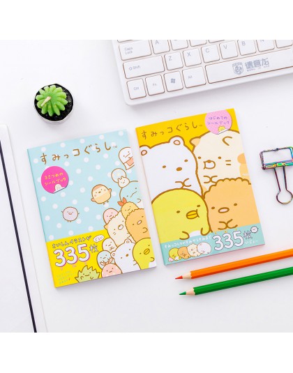 335 sztuk/paczka styl japoński Sumikko Gurashi książka dekoracyjne naklejki Washi dekoracyjne przyklejane etykiety pamiętnik nak