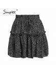 Simplee casualowa polka dot mini spódniczka damska wysoka talia linia koreański frędzelek różowa spódnica letnia Sexy wzburzyć p