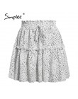 Simplee casualowa polka dot mini spódniczka damska wysoka talia linia koreański frędzelek różowa spódnica letnia Sexy wzburzyć p