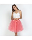 7 warstwowe 50cm Tutu tiulowe spódnice damskie wysokiej talii huśtawka Dolly suknia podkoszulek Mesh lato spódnica trzy czwarte 