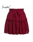 Simplee casualowa polka dot mini spódniczka damska wysoka talia linia koreański frędzelek różowa spódnica letnia Sexy wzburzyć p