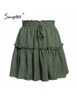 Simplee casualowa polka dot mini spódniczka damska wysoka talia linia koreański frędzelek różowa spódnica letnia Sexy wzburzyć p