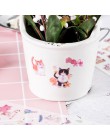 6 arkuszy śliczne naklejki z kotami Kawaii Cartoon papiernicze papier samoprzylepny samoprzylepna naklejka dla dzieci DIY Scrapb
