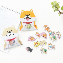 30 sztuk/paczka uroczy pies shiba inu Akita Husky naklejki na etykiety dekoracyjne naklejki papiernicze Scrapbooking DIY pamiętn