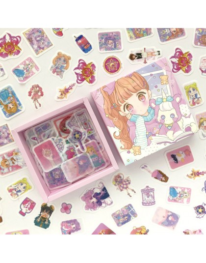 200 sztuk/paczka Kawaii Sailor Moon Girls Box Bullet Journal dekoracyjne naklejki papiernicze Scrapbooking DIY Diary Album Stick