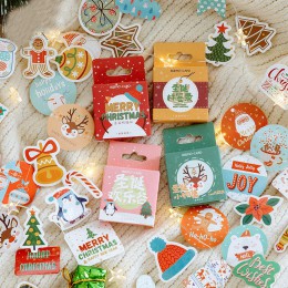 45 sztuk/pudło naklejki merry christmas Cute Santa Claus łosia naklejki Kawaii dekoracyjna naklejki pamiętnik Scrapbooking papie