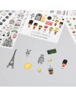 6 sztuka/opakowanie nowy krajobraz paryski przezroczysta naklejka uczeń pamiętnik etykieta Cartoon Diy dekoracja scrapbooking de