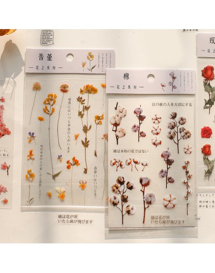 1 pc śliczne naklejki z kwiatami przezroczyste naklejki dla zwierząt dekoracja roślin koreański naklejki Scrapbooking Bullet Jou