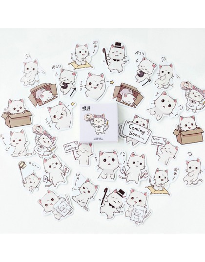 45 sztuk/pudło śliczne Meng koty pamiętnik papieru etykiety naklejki uszczelniające do rękodzieła i scrapbookingu dekoracyjne Li