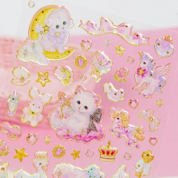 Kawaii naklejki z kotami śliczne naklejki kryształowe akrylowe naklejki dekoracyjne dla dzieci DIY pamiętnik Scrapbooking biurow