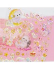 Kawaii naklejki z kotami śliczne naklejki kryształowe akrylowe naklejki dekoracyjne dla dzieci DIY pamiętnik Scrapbooking biurow