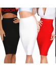 Biała seksowna dziewczyna Bodycon kobiet 2019 nowy kolano długość Midi hl ołówek biuro wysoki bandaż w talii spódnica
