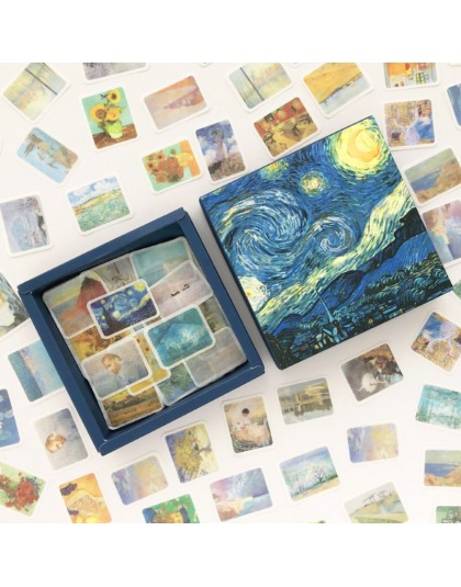 200 sztuk/paczka impresjonistów serii Box Bullet Journal dekoracyjne naklejki papiernicze Scrapbooking DIY Diary Album Stick