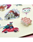 33 szt. Akwarela nowy rok świąteczne naklejki na prezent zimowy bałwanek notatnik terminarz Scrapbooking autocollant naklejki na