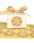 120 sztuk Kraft naklejki płatek śniegu naklejka uszczelniająca Scrapbooking karty koperty pudełko etykieta do pakowania boże nar