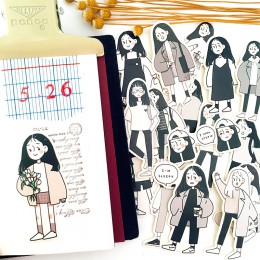 17 sztuk  zestaw japoński śliczne kobieta stażysta  postać z anime  Kawaii dziewczyna Diy Ablum Diary scrapbooking dekoracja 