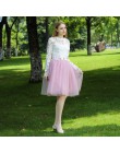 5 warstw 60cm Midi spódnica z tiulu księżniczka kobiet dorosłych Tutu modna odzież Faldas Saia Femininas Jupe lato styl