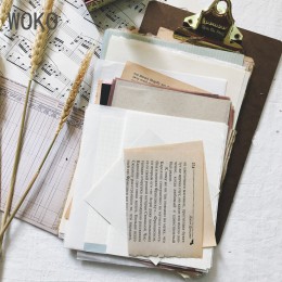 WOKO 56 arkuszy Retro podręcznik pakiet materiałów Vintage napisz notatkę tło kolaż papier stary bloczek karteczek do notowania 