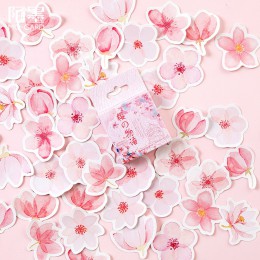 45 sztuk/paczka Sakura pokaż zestaw naklejek dekoracyjne naklejki papiernicze Scrapbooking Diy pamiętnik Album Stick Label