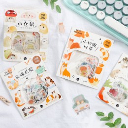 40 sztuk/paczka Kawaii Corgi kot królik chomik notes naklejki ze zwierzętami papier do scrapbookingu śliczne biurowe materiały d