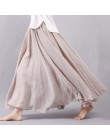 Sherhure 2020 kobiety bawełna lniana długie spódnice w pasie plisowana maxi spódnice plaża Boho Vintage letnie spódnice Faldas S
