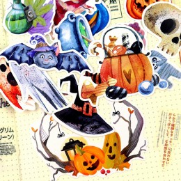 33 sztuk akwarela Halloween Demon Kawaii dekoracja naklejki notatnik terminarz stikers Scrapbooking/ DIY punktor journal adesivo