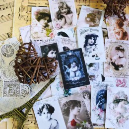 20-50 sztuk Vintage Victoria dziewczyna znaczek pocztowy pieczęć naklejki dziennik materiał Diy Ablum Diary Scrapbooking etykiet
