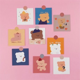 Ins cukierki wyprzedaż niedźwiedź karty Cute Cartoon sypialnia dekoracja ścienna dziewczyna Kawaii non-sticky Hand Made pocztówk