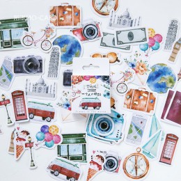 46 sztuk/paczka podróżować samotnie mini papier dekoracja naklejki album diy pamiętnik Scrapbooking naklejki etykiety Kawaii biu