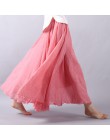 Sherhure 2020 kobiety bawełna lniana długie spódnice w pasie plisowana maxi spódnice plaża Boho Vintage letnie spódnice Faldas S