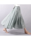 Sherhure 2020 kobiety bawełna lniana długie spódnice w pasie plisowana maxi spódnice plaża Boho Vintage letnie spódnice Faldas S