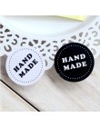 102 sztuk okrągłe czarno-białe Scrapbooking Hand Made etykiety papierowe naklejka uszczelniająca, DIY samoprzylepne naklejki pre