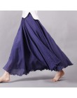 Sherhure 2020 kobiety bawełna lniana długie spódnice w pasie plisowana maxi spódnice plaża Boho Vintage letnie spódnice Faldas S