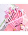 10 sztuk/zestaw długopis żelowy jednorożec długopis biurowe Kawaii szkolne długopis z żelowym wkładem szkolne dostawcy artykułów