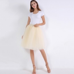 5 warstw 60cm księżniczka Midi spódnica z tiulu plisowane spódnice Tutu do tańca kobiet halka Lolita Jupe Saia faldas Party Puff