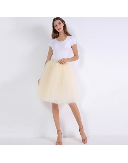 5 warstw 60cm księżniczka Midi spódnica z tiulu plisowane spódnice Tutu do tańca kobiet halka Lolita Jupe Saia faldas Party Puff